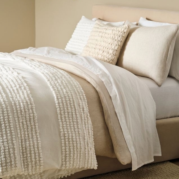 ❤️B2G1 FREE West Elm Candlewick Duvet Cover, Color White, Size Twin - Picture 2 of 15